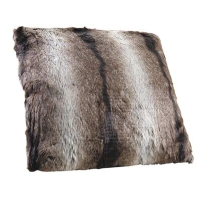 Coussin brun en fausse fourrure-NCO1820C