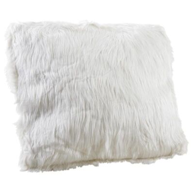 Cuscino in finta pelliccia bianca-NCO1840C