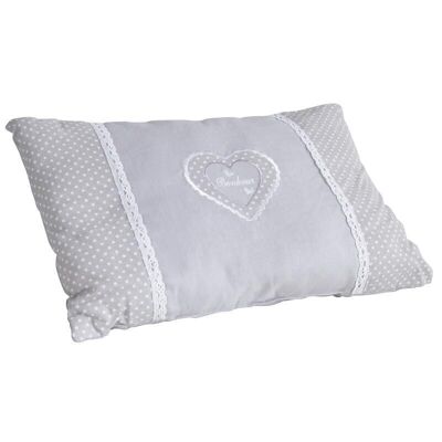 Coussin coeur gris rectangulaire-NCO2030