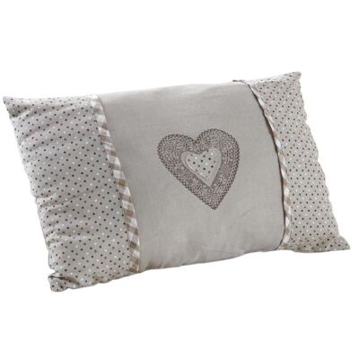 Rectangular cotton and linen heart cushion-NCO2310