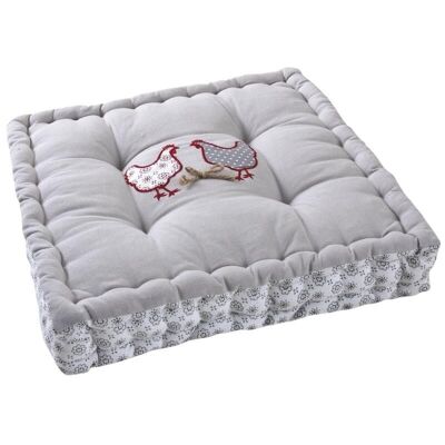 Rectangular chicken cushion in cotton and linen-NCO2320