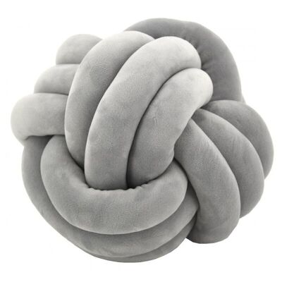 Gray velvet knot cushion-NCO2571