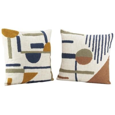 Set of 2 arty cotton cushions-NCO273S