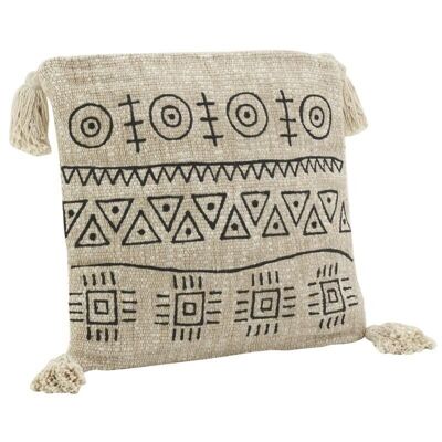 Cushion in jute and embroidered cotton-NCO2770