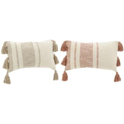 Coussins en coton avec pompons-NCO2790