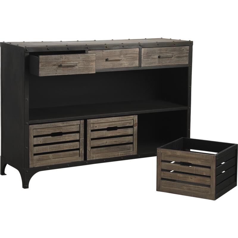 Consolle in metallo e legno-NCS1120