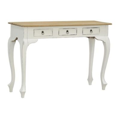 Console 3 drawers in antique white wood-NCS1190