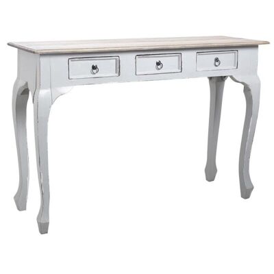 Console 3 drawers in antique gray wood-NCS1200