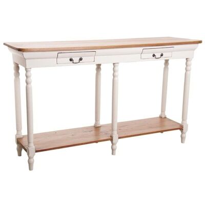 Console table in antique white mahogany-NCS1250