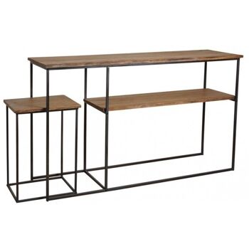 Console avec table en bois et métal-NCS1370