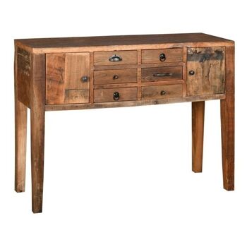 Console en bois recyclé et métal-NCS1570 1