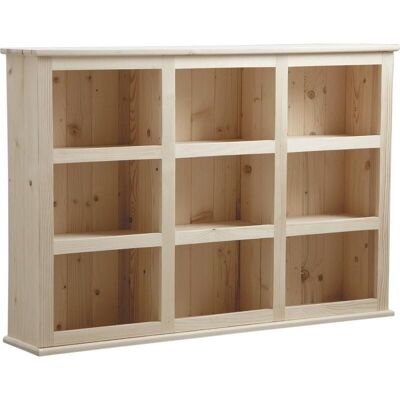 Raw wood shelf 9 compartments-NET2030
