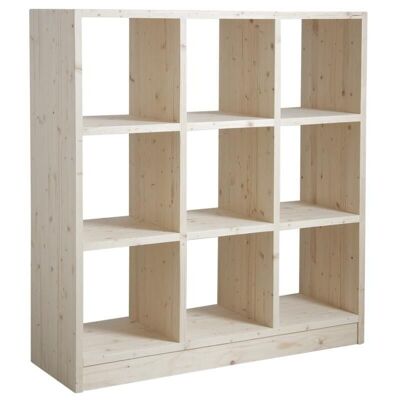 Shelf 9 compartments in raw spruce-NET2130