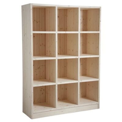 Shelf 12 boxes in raw spruce-NET2170