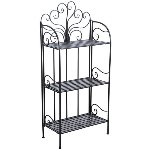 Etagère pliante en métal noir 3 tablettes-NET2320