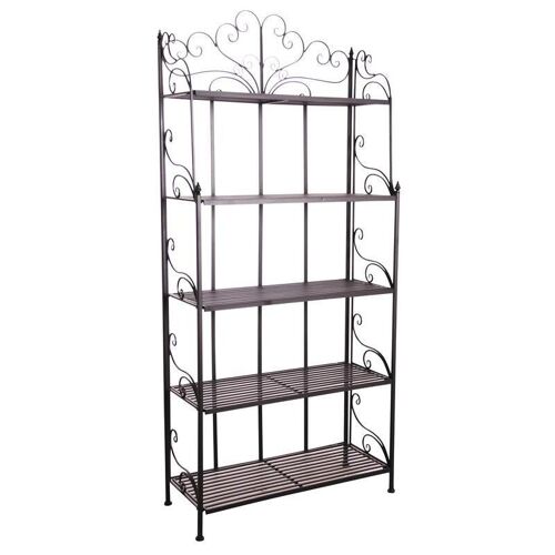 Etagère pliante en métal laqué noir 5 tablettes-NET2330