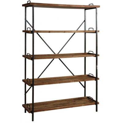 Shelving unit 5 levels in wood and metal-NET2390