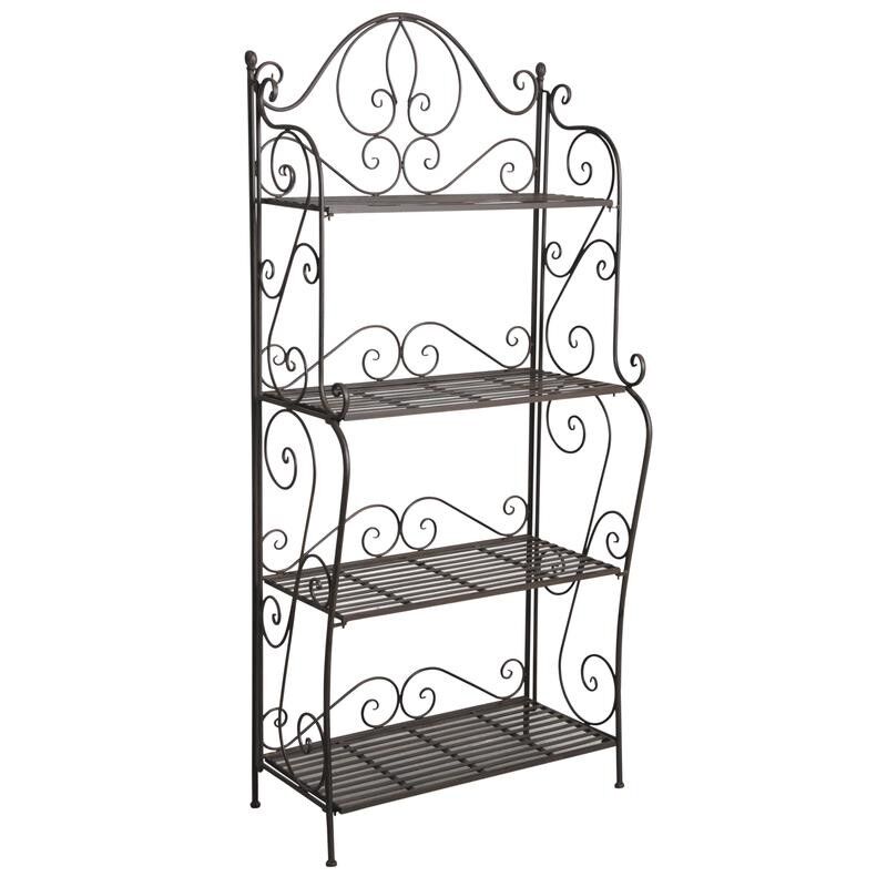 Folding shelf in aged metal-NET2410