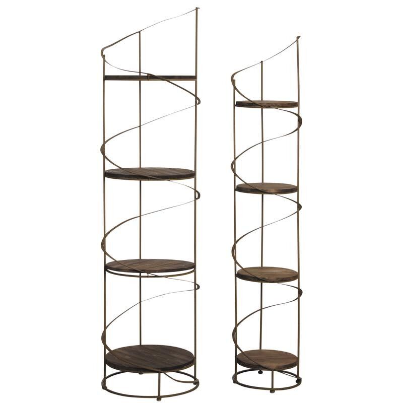 Round shelves in wood and metal-NET243S