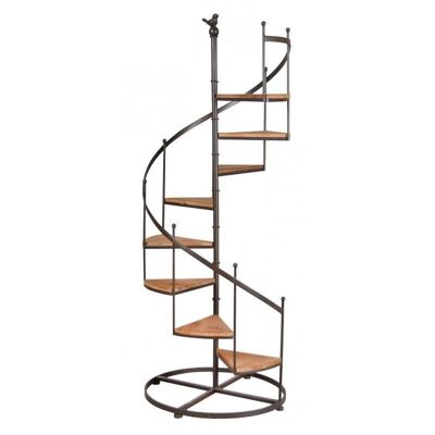 Metal and wood staircase shelf, 8 levels-NET2510