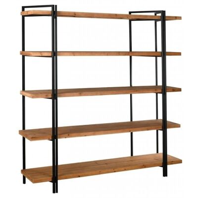 Pine and metal shelf-NET2590