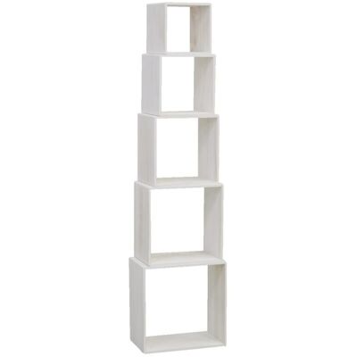 S/5 square shelves in white wood-NET267S