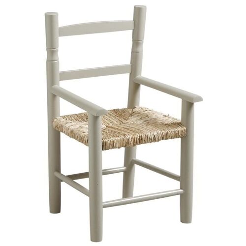 Chaise enfant en hêtre laqué gris clair-NFE1430