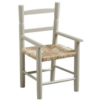 Chaise enfant en hêtre laqué gris clair-NFE1430 1