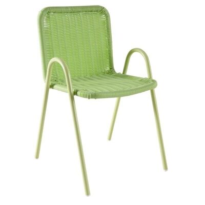 Sedia per bambini in poliresina e metallo laccato verde-NFE1480