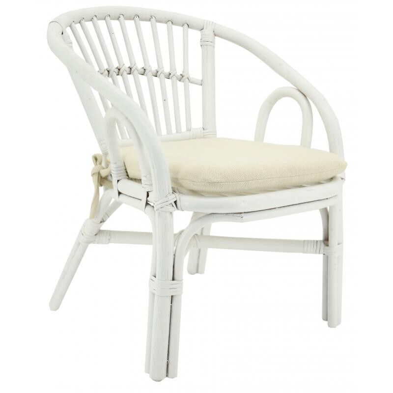 Poltrona in rattan laccato bianco-NFE1530C