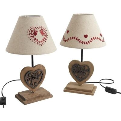 Wooden heart lamp-NLA1300