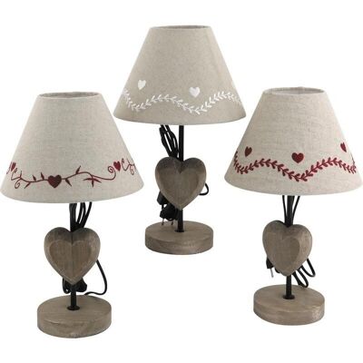 Wooden lamp hearts-NLA1450