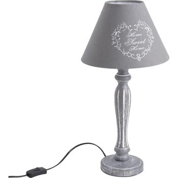 Lampe en bois motif coeur-NLA1580