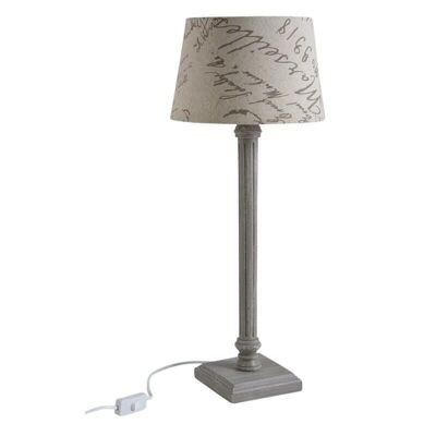 Lampe en bois motif texte-NLA1820