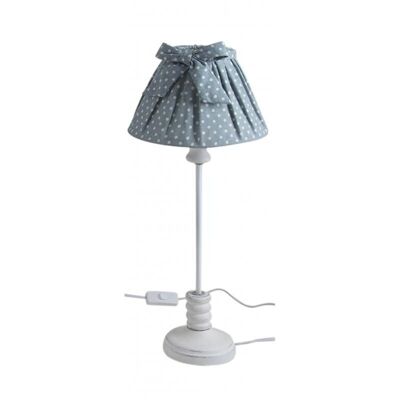 Lamp in wood and blue cotton-NLA1843