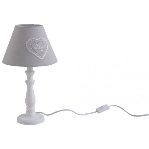 Lampe en bois coeur gris-NLA2120