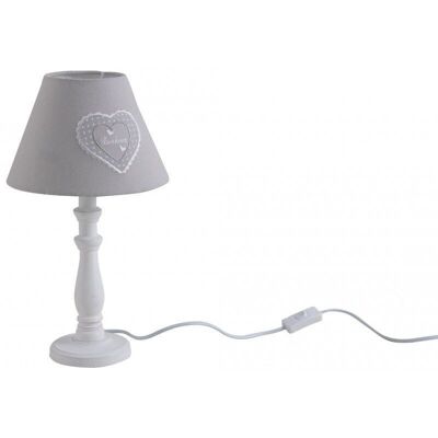 Gray heart wooden lamp-NLA2120