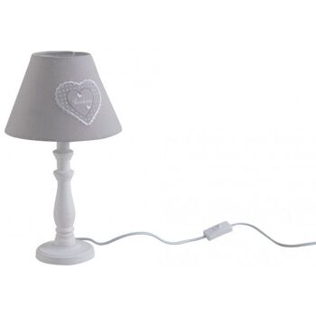 Lampe en bois coeur gris-NLA2120 1