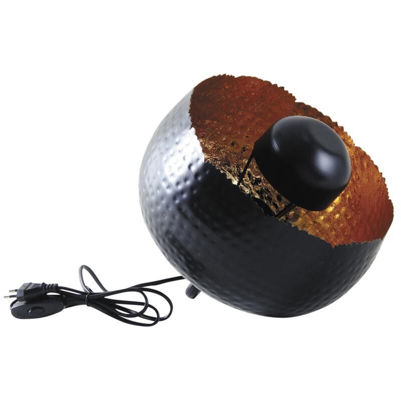 Lampada da tavolo in metallo nero con interno dorato-NLA2151