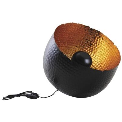 Lámpara de mesa en metal negro con interior dorado-NLA2152