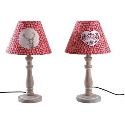 Table lamp in wood and cotton-NLA2270