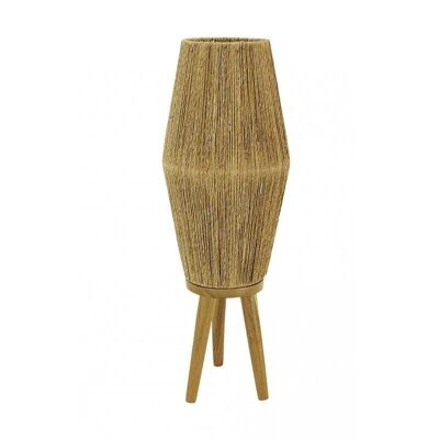 Jute lamp and wooden base-NLA2440