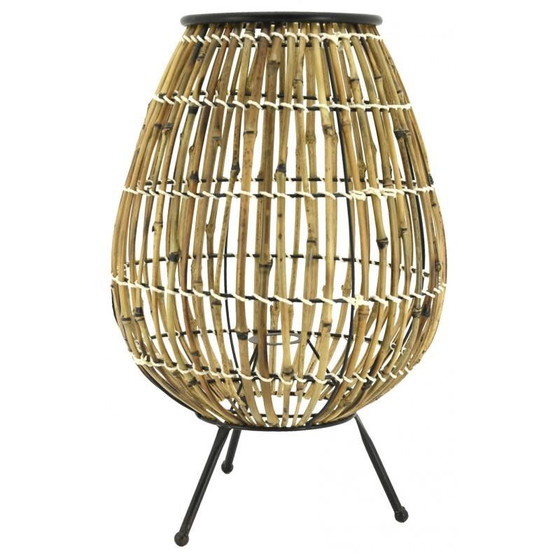 Lampada da terra in rattan naturale e metallo-NLA2660