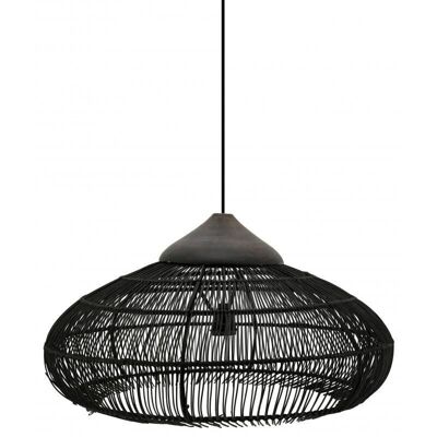 Black Stained Rattan Shade-NLA2710