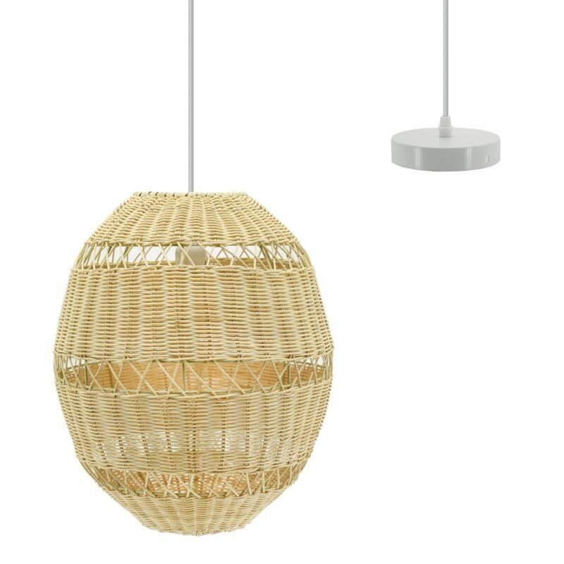 Sospensione a sfera in rattan naturale e metallo-NLA2772