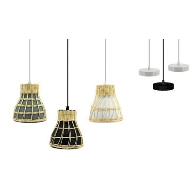 Suspension in metal and natural rattan-NLA2780