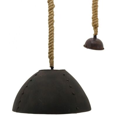 Hanging lamp in antique metal and rope-NLA2870
