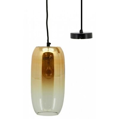 Amber and shiny glass pendant lamp-NLA2890V