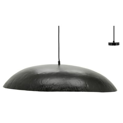 Matt black corrugated metal pendant lamp-NLA2910