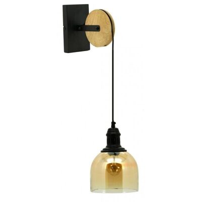 Wall lamp in glass, metal and wood-NLA2960V